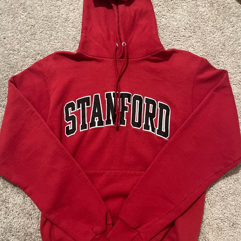 Champion Red Hoodie with Stanford Logo